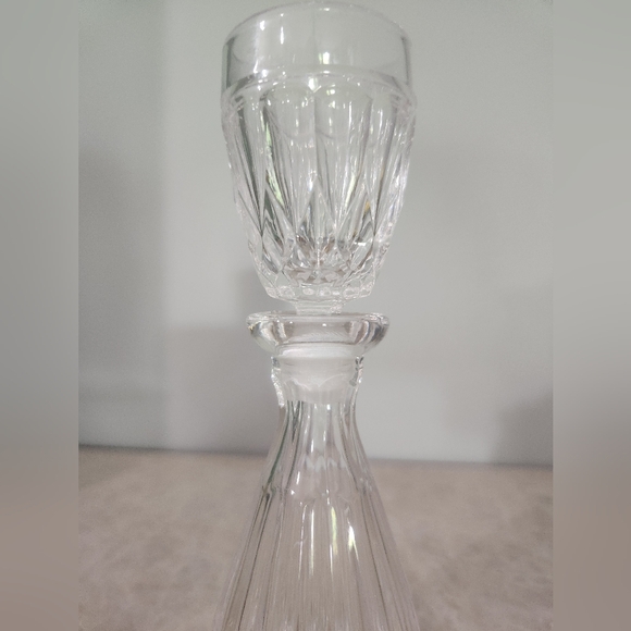 Vintage 1930s Bohemian Mouthwash Crystal Decanter with Shotglass Stopper - Picture 4 of 5